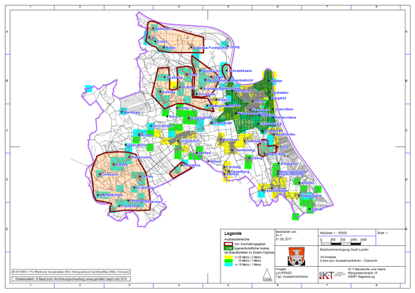 2017 - Nachverhandlung - Vorläufige Erschließungsgebiete mit Ist-Versorgung - Übersichtskarte