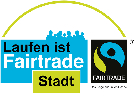 Fairtrade Logo Laufen ist Fairtrade Stadt mit Siegel für Fairen Handel